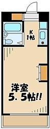 スカイコート明大前2 ワンルームの間取図画像