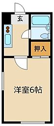 第1仙川ハイツ 1Kの間取図画像