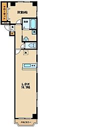 コージーハラ 1LDKの間取図画像