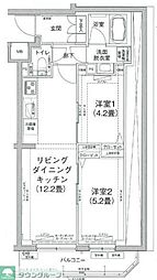 アイルプレミアム笹塚ウエスト 2LDKの間取図画像