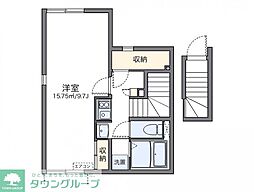 レオネクストまどか 1Kの間取図画像