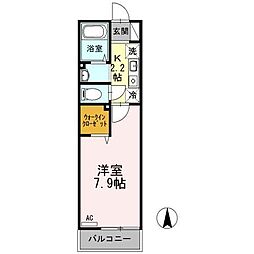 ベレンヘーナSI 1Kの間取図画像