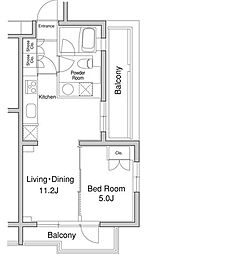 プラウドフラット初台 1LDKの間取図画像