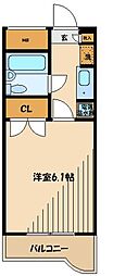 ワコーレ八幡山 1Kの間取図画像