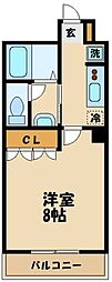 ル・トォーネK 1Kの間取図画像