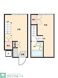 芦花フローラル 1DKの間取図画像