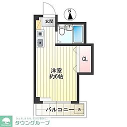 ベルナート ワンルームの間取図画像