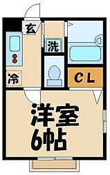 Y'scourt 1Kの間取図画像