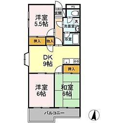 ヴィラ・プルミェール 3DKの間取図画像
