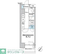 ＭＦＰＲコート武蔵小山 10階1Kの間取り