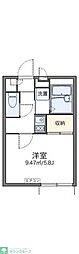 レオパレスエミール 1階1Kの間取り