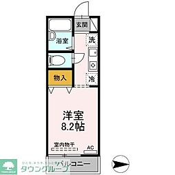 メゾンクアトロ 1階ワンルームの間取り