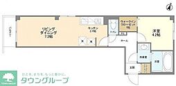 東急東横線 都立大学駅 徒歩9分の賃貸マンション 1階1LDKの間取り