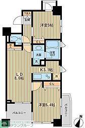 クリオ上野毛ラ・モード 0205 2階2LDKの間取り