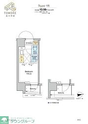 TOMORE品川中延 6階ワンルームの間取り