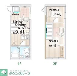 ルミドゥース目黒 1階2LDKの間取り