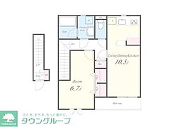 マグノリア 2階1LDKの間取り