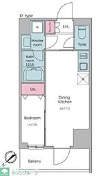 RESIDIA都立大 1DKの間取図画像
