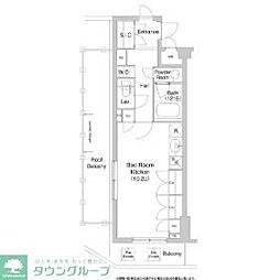コンフォリア目黒長者丸 1Kの間取図画像