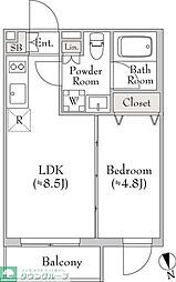 品川区南大井3丁目マンション 1LDKの間取図画像