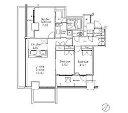 MFPR目黒タワー 3LDKの間取図画像