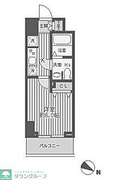 レジディア蒲田 1Kの間取図画像