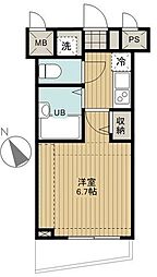 グランド・ガーラ五反田 1Kの間取図画像