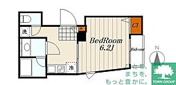 グランビル若林 1Kの間取図画像