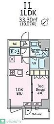 品川区旗の台5丁目マンション 1LDKの間取図画像