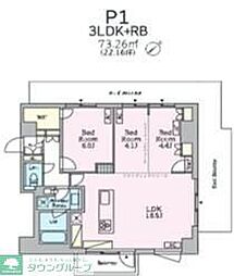 品川区旗の台5丁目マンション 3LDKの間取図画像