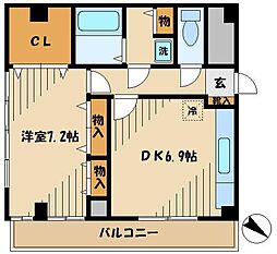 エイペックス上池台 1DKの間取図画像