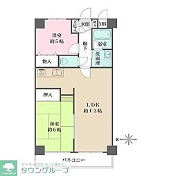 ルミエール多摩川 2LDKの間取図画像