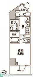 レジディア中延2 1Kの間取図画像
