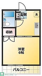 緑が丘ハイツ 1Kの間取図画像