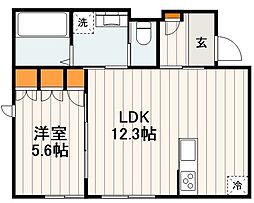Blanc大岡山 1LDKの間取図画像