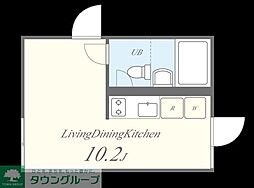 OokayamaApartment ワンルームの間取図画像