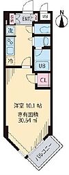 ビイルーム自由が丘 1Kの間取図画像