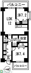 アクティ目黒駅前1号棟 2LDKの間取図画像