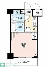 Galacity武蔵小杉 1Kの間取図画像