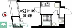 b'CASAKamata 1Kの間取図画像