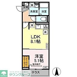ネオアイリス大森 1LDKの間取図画像
