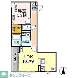 ネオアイリス大森 1LDKの間取図画像