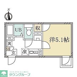 Lilas Terrace西糀谷 1Kの間取図画像