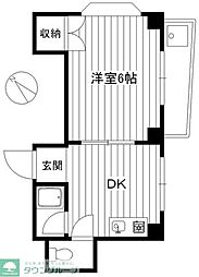 メゾン薗田 1DKの間取図画像