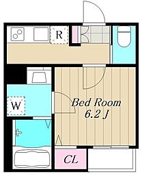 chouchou 1Kの間取図画像