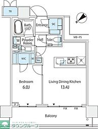 パークシティ武蔵小山ザタワー 1LDKの間取図画像