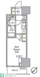 ラティエラ武蔵小山レジデンス 1Kの間取図画像
