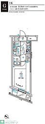RELUXIA不動前 1Kの間取図画像