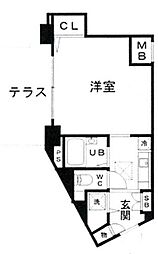 トーシンフェニックス目黒碑文谷 1Kの間取図画像