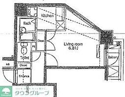 ヴェローナ品川中延 1Kの間取図画像